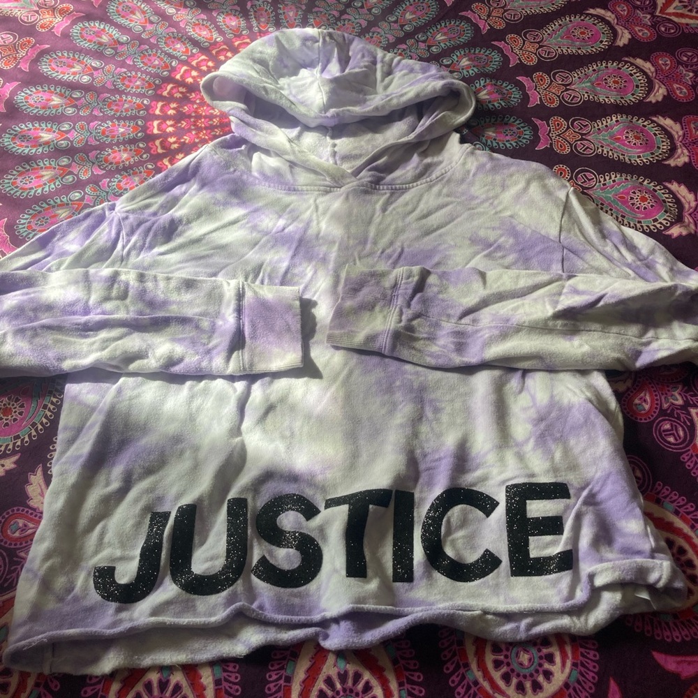 Justice sz 16/18 crop lavender tie dye